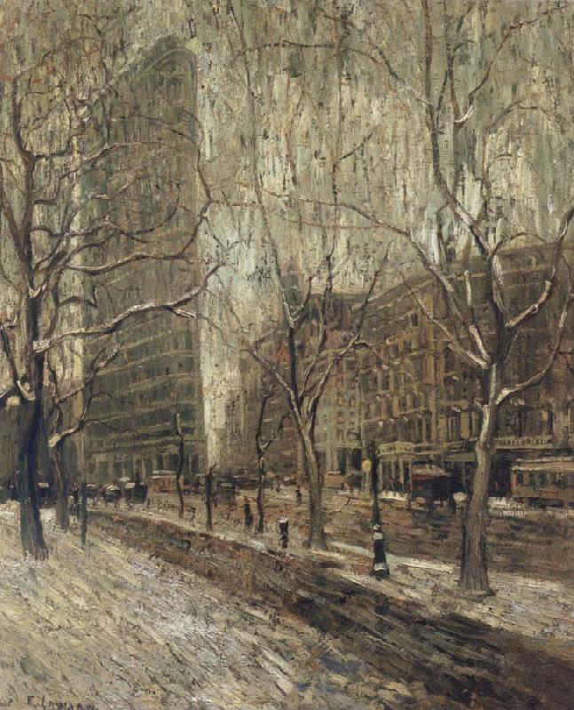 Ernest Lawson The Flatiron Building Norge oil painting art